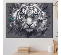 Diamond Painting Tigre Diamond Painting Adulte XXL 160x120cm Perle Diamant a Coller Animal DIY 5D Strass Gemmes Puzzle Point de Croix Canevas Cristal Peinture, Maison Salon Décoration Cadeau zhad166