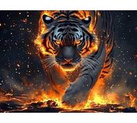 Diamond Painting Tigre, Diamond Painting Enfant Animal, Peinture Diamant Enfant, 5D Bricolage Kit Broderie Loisirs Créatifs Adultes, Point de Croix Paintings pour Maison Décoration 90x70cm C3-361