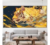 Diamond Painting Tigre Diamond Painting Enfant Graffiti Activité Manuelle Adulte Débutant Peinture Diamant,2025 Nouveau DIY 5D Mosaique Broderie Diamant Point de Croix pour Décor Cadeau 40x80cm QO-434