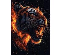 Diamond Painting Tigre Peinture Diamant Animal Diamond Painting Adulte 5D DIY Broderie Diamant Point de Croix Cristal Strass Loisirs Créatifs Adultes pour Decoration Murale, Cadeau 35x50 CM -bby2507R0