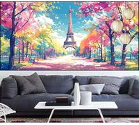 Diamond Painting Tour Eiffel Diamond Painting 50x120cm Peinture Diamant Adulte Paysage Broderie Diamant Strass Point de Croix Peinture,Bricolage Mosaique Puzzle Artisanat Kits,Décoration Gifts QL-87
