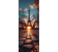 Diamond Painting Tour Eiffel, Full Drill Peinture Numero Adulte Automne, Kit Broderie Canevas Kit Complet Adulte, Strass Cristal Art Peinture Diamant pour Decoration Maison Cadeau 30 x 75cm Model21575