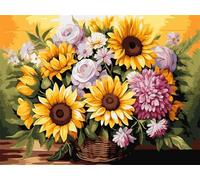 Diamond Painting Tournesol Diamond Painting Adulte Grand Format 40x60cm Fleur Broderie Diamant kit Complet, DIY 5D Peinture Diamant Enfant Strass Point de Croix Toile Artisanat, Cadeau Femme G-953
