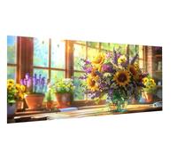 Diamond Painting Tournesol Diamond Painting Adulte Vase Broderie Diamant Grand Format 100x200cm Diament Peinting Kit, DIY Tableau en Perles à Coller, Peinture de Diamant pour Décoration Murale FD-7570