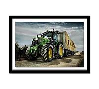 Diamond Painting Tracteur,5D DIY Broderie Diamant Painting Kits,Adultes Enfants Diamant Peinture Strass Point De Croix Diamant Arts Craft pour la Décoration Salon Chambre Murale Round Drill,50x70cm