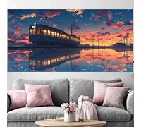 Diamond Painting Train À Grande Vitesse Diamond Painting Adulte Grand Format 100x300cm,2026 Nouveau Peinture Diamant Coucher De Soleil Full Drill Rhinestone Canvas Broderie Cross Stitch Art O-245G