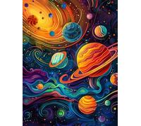 Diamond Painting Univers 60x80cm Diamond Painting Adulte Planète, DIY Peinture Diamant Adulte Kits, Cristal Broderie Point de Croix Kit Complet, Mosaique Loisir Creatif pour Decoration Maison J-785K