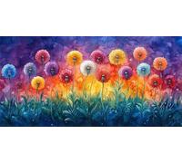 Diamond Painting usine,Pissenlit Diamond Painting Adulte Grand Format 70x140 CM,5D DIY Peinture Diamant Adulte,Point de Croix Activite Manuelle Kit,Decoration Noel Chambre Maison,Cadeau Femme D-478