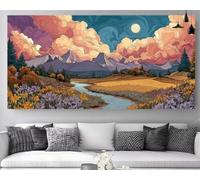 Diamond Painting ValléE Diamond Painting Adulte XXL 80x160cm, 2026 New DIY Peinture Diamant Paysage 5D Strass Point de Croix Canvas Broderie Gem Art Tableau Peinture Numero Adulte,Décoration Z-P518