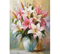 Diamond Painting Vase à fleurs, Diamond Painting Enfant, Activité Manuelle Adultes, Loisirs Créatifs Adultes, Fleurs 5D DIY Peinture Diamant, Fabrication de Mosaïques, Murale Maison Décor 80x100cm 243