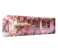 Diamond Painting Vélo Peinture Diamant Adulte Fleur DIY 5D Broderie Diamant Kit Complet, Diamant Strass Point de Croix Painting pour Adultes Débutants Murale Décor, Cadeaux Femme 60 x 180 cm F-606