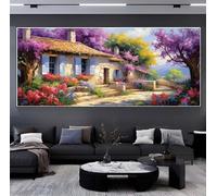 Diamond Painting Village Diamond Painting Adulte, Peinture Diamant 5D Broderie Diamant Kit Complet, Full Drill Diamond Painting Enfant Point de Croix Diamond Art, Salon Murale Décoration 50x100 cm f34
