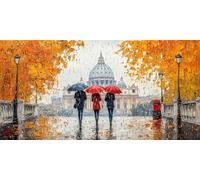 Diamond Painting Ville, Diamond Painting Adulte 100x50 cm, Parapluie Peinture Diamant Strass Kit Broderie, Loisirs Créatifs Adultes, Peinture Diamant Kit Point de Croix pour Decoration Maison ZSHD0707