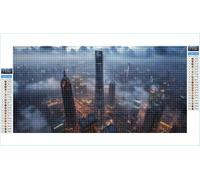 Diamond Painting Ville Diamond Painting Adulte Grand Format 40x80cm Vue Nocturne Broderie Diamant Accessoires Complet, 5D Peinture Diamant Art Crafts Point de Croix Kit, Decoration Maison G1-28