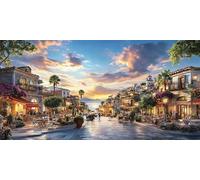 Diamond Painting Ville Peinture Diamant Petite Ville Diamond Painting Adulte Cristal Débutant Art Kit, DIY Point de Croix Activité Manuelle Adulte Kits pour Decoration Maison Murale, 80x160cm, Model40