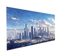 Diamond Painting Ville, Square Full Drill Peinture Numero Adulte Paysage, Kit Broderie Canevas Kit Complet Adulte, Strass Cristal Art Peinture Diamant pour Decoration Maison 100 x 50cm Model-13892