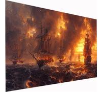 Diamond Painting voilier, Mer Diamond Painting Adulte Enfant Kit, 5D Grand Kit Peinture Diamant Broderie Diamant Carré Complète Kit Complet pour Adultes Activité Créative Relaxante 70x140cm Z1-744