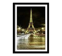 Diamond Painting Vue nocturne de la tour de Paris,5D DIY Broderie Diamant Painting Kits,Adultes Enfants Strass Point De Croix Diamant Arts Craft pour Salon Chambre Murale Décor Square Drill,25x45cm