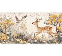 Diamond Painting Wapiti Peinture Diamant Paysage Diamond Painting Adulte 5D Cristal Débutant Art Kit, DIY Activité Manuelle Adulte Kits pour Decoration Maison Murale, Cadeau Femme 90x180cm, Model115