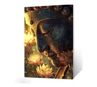 Diamond Painting Zen Diamant Painting Lotus 5D DIY Full Drill Broderie Diamant Kit Complet, Diamond Paintings Petit Format pour Adultes Débutants, Activité Manuelle, Décoration Noel 60x120cm I0-321