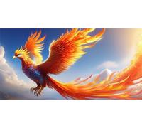 Diamond Paintingaccessoires Kit Complet, DIY Phoenix coloré Peinture Diamant Painting Kit Broderie 5D Diamond PaintingNoel Point de Croix Adultes Enfants Décoration Murale d'intérieur40x80cm T-7021