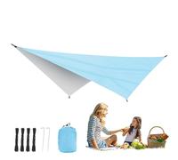Diamond Shade Sail Outdoor Sunshade - 210T Polyester Silver Coated 340x260cm 370g - Camping Picnic Mat Beach Ground Cover - Patio Garden UV Protection Canopy