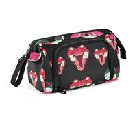 Diamond Snake Trousse à crayons légère pour enfants Noir Grande capacité