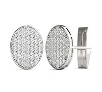 Diamond Studs Forever Boutons de manchette en diamant pour hommes (AGS certifié GH / SI1-SI2) (Or blanc 14K) 2 carats