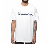 Diamond Supply Co. OG Script Tee White Navy Light Grey Print Men's T-Shirt White(XX-Large)