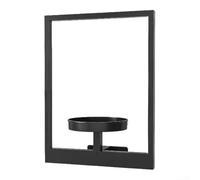Diamond Support mural en métal pour pot de fleurs d'intérieur - Gain de place - Décoration de jardin verticale pour salon, chambre à coucher, cuisine - Noir - 1 pièce (carré)