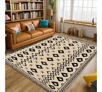 Diamond Tapis bohème moderne carré en zigzag N/a noir antidérapant pour salon, chambre à coucher, couloir, bureau, décoration 1,5 x 2,1 m