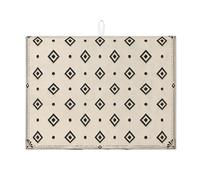 Diamond Tapis de séchage pour comptoir de cuisine, noir et blanc, absorbant, tapis de séchage moderne en microfibre, motif géométrique 45,7 x 61 cm