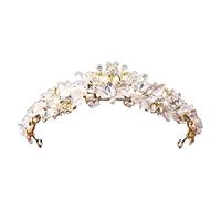 Diamond Tiara Baroque Bronze noir Purple Crystal Pearles Round Bridal Tiaras Crown Rhinestone Diadem Bride Bride Bands de mariage Accessoires