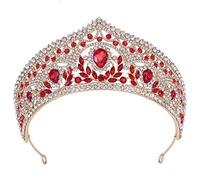 Diamond Tiara Bridal Crown Rouge Rouge ACCESSOIRES DE MÉDICE DE MARIAD