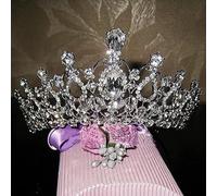 Diamond Tiara Gorgeous étincelante en argent plaqué cristal Big Rhinestone Mariage Couronne Bande de mariée