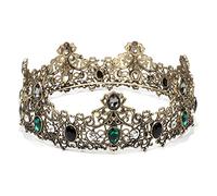 Diamond Tiara Vintage complet couronne ronde Gold Metal Crown and Tiara Mens Prom Party Costume Accessoires Accessoires
