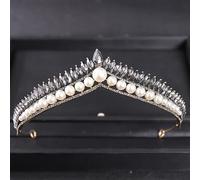 Diamond Tiara Vintage Pearl Crystal Crown Crown Tiara Rhingestone Prom Diadem Band Band pour femmes ACCESSOIRES DE CHEVEUR DE MARIAGE DE BRIDAL