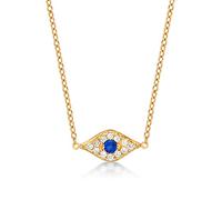 Diamond Treats Collier Pendentif Femme en Mauvais Oeil, Collier Mauvais Oeil serti de Pierres en Zirconia pour Femme et Jeune Fille, Collier Femme Or Jaune avec Écrin Cadeau