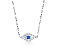 Diamond Treats Collier Pendentif Femme en Mauvais Oeil, Serti de Pierres en Zirconia pour Femme et Jeune Fille, en Argent avec Écrin Cadeau