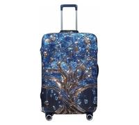 Diamond Tree of Life Housse de protection élastique pour valise de voyage Motif imprimé anti-rayures, Noir , L