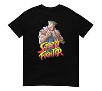 DIAMOND WHEEL Street Fighter, Guile, Adult New T-Shirt - Massive Logo, American Fighter.png Black M