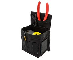 Diamondback GK1 Pochette noire, mètre ruban, flacon de colle, attaches, idéale pour encadreurs, charpentiers, électriciens, 3 emplacements pour outils, 4 index de forets, 10,2 x 7,6 x 16,5 cm, 1,4 kg