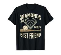 Diamonds are A Girl's Best Friend - Fan de Baseball et de Softball T-Shirt