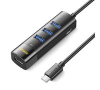 DiamondTiger Hub USB C 4 ports, répartiteur USB 3.0 multiple avec câble de 1,5 m, port d'alimentation de type C pour ordinateur portable, bureau, Windows, Linux, PC (USB-C)