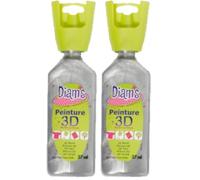 Diam's Peinture 3D Tous Supports, Argent nacré, 37 ml, Set de 37 Pièces (Lot de 2)