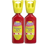 Diam's Peinture 3D Tous Supports, Rouge Empire nacré, 37 ml (Lot de 2)