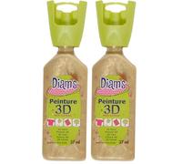 Diam's Peinture 3D Tous Supports, Sable d'or nacré, 37 ml (Lot de 2)