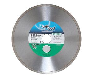 DIAMWOOD - Disque Diamant Carrelage et Faïence pour Meuleuse | Lame Diamantée à Tronçonner | Découpe Parfaite Professionnelle | Diamètre 230 mm | Alésage 30/25,4/22,23 mm | Hauteur Jante 5 mm | CUTTER