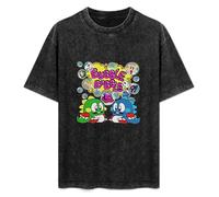 DIAN PIN KE Bubble Bobble Men's Women's Short Sleeve Soft Washed Cotton T-Shirt Size M