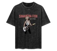 DIAN PIN KE Bulletproof Samantha Fish Kill Or Be Kind Men and Women Vintage Washed Short Sleeve T-Shirt Streetwear Loose Casual Size XXL
